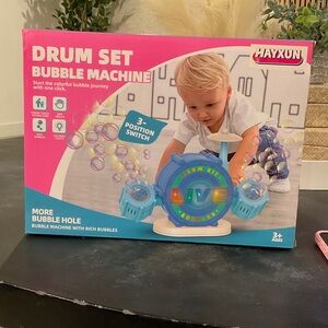 pink Drum Set Bubble Machine for Kids